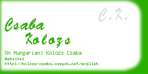 csaba kolozs business card